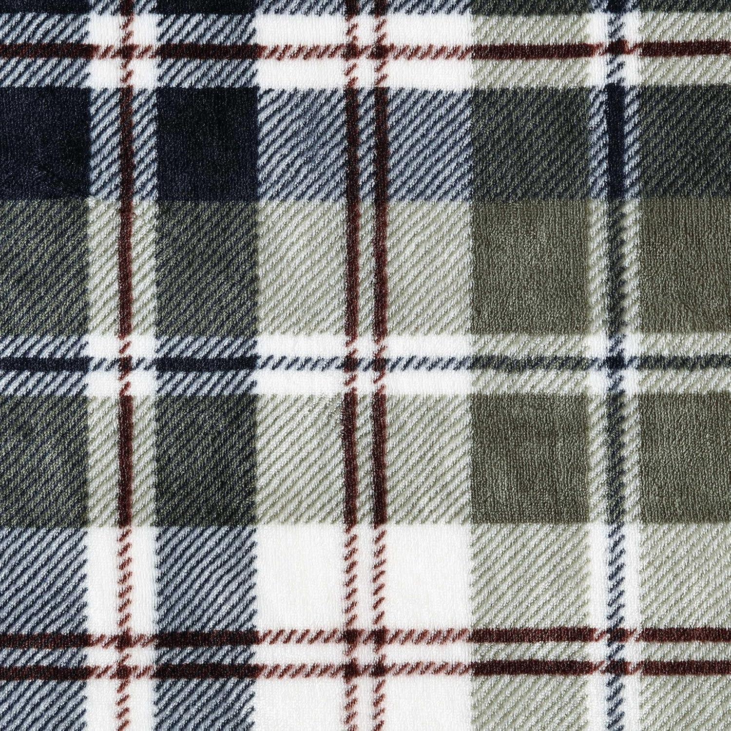 imageEddie Bauer Twin Size Blanket UltraSoft Plush Bed Blanket with Faux Shearling Reverse Throw Blanket for Couch amp Bed Mountain Plaid Chrome GreyTrailhead Plaid Green