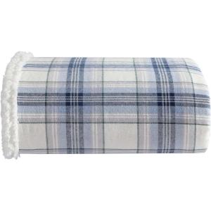 Eddie Bauer – Blanket, Super Soft Reversible Sherpa & Brushed Fleece Bedding, Throw Blankets for Couch, Ideal for Lounging (Edgewood Plaid Blue)